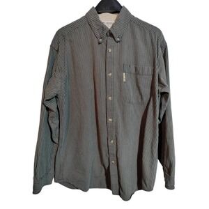 Columbia 100% Cotton long sleeve button front shirt men size large gray & black